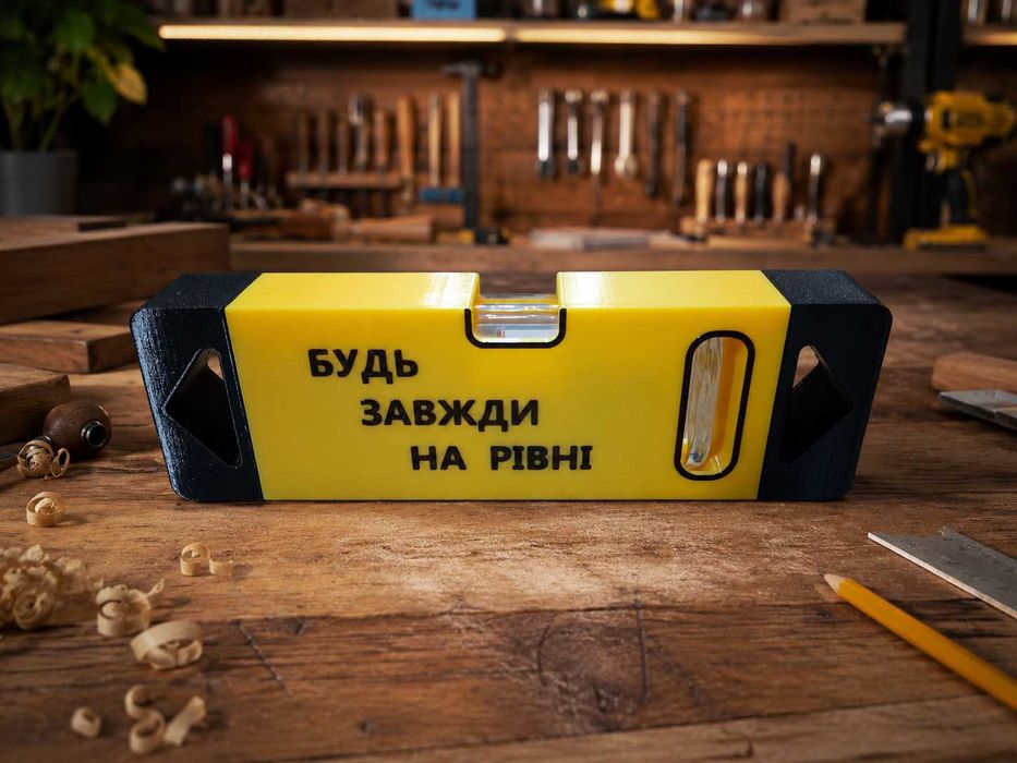 Сувенирный алкоуровень "Будь завжди на рівні" строительный уровень прикол подарок папе, мужу, начальнику