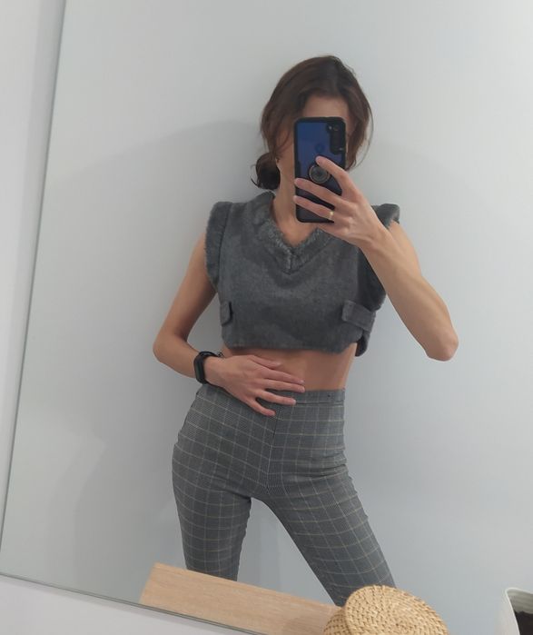 Wełniana krótka kamizelka S M