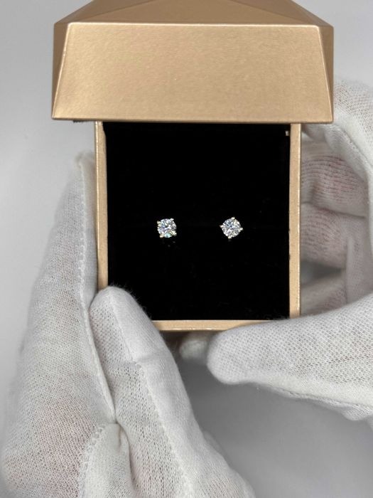 Kolczyki Z Diamentami 1.07 CT. | Żółte Złoto 14k.| Certyfikat IGI|Nowe