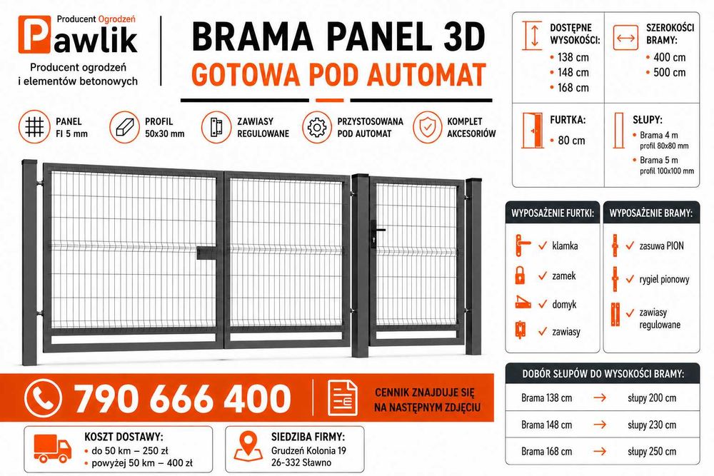 BRAMY | gotowe pod automat | PAWLIK ogrodzenia