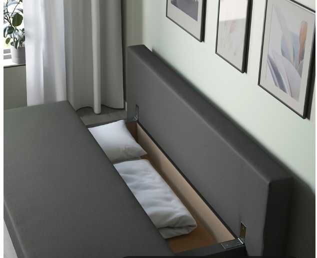 Sofá-cama 3 lugares cinza escuro NEGOCIÁVEL