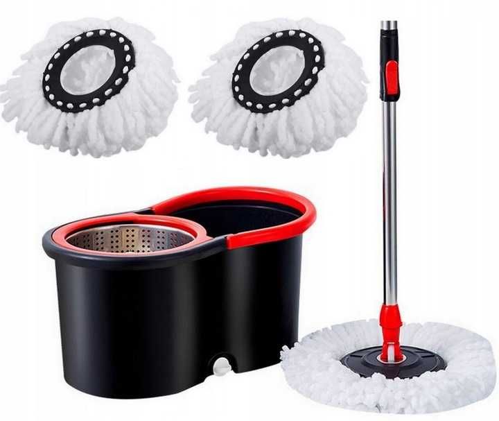 MOP Obrotowy ROTACYJNY 360 SPIN TURBO 3w1 NAKŁADKI Mikrofibra Wiadro