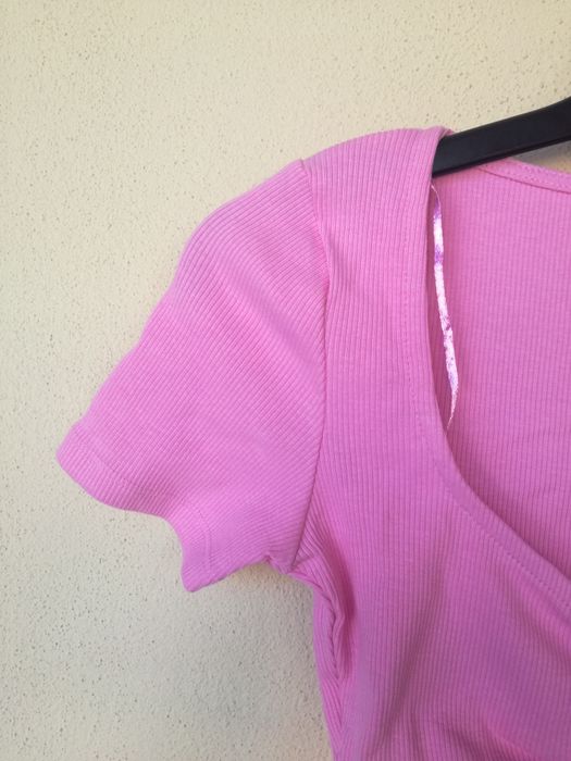 Blusa curta rosa Zara S