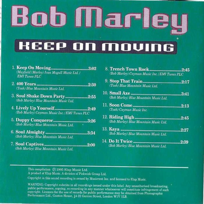Bob Marley - - - - - Keep On Moving - - - - - CD