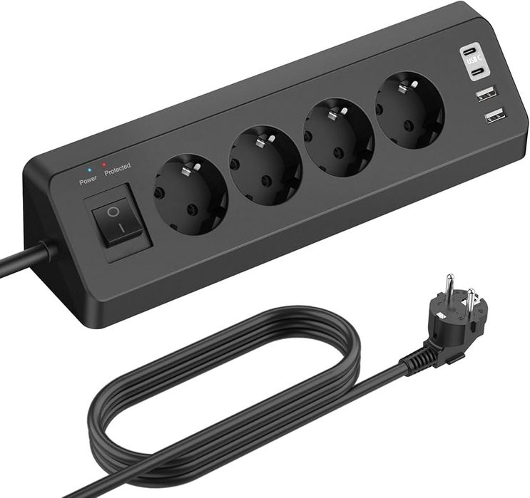 Подовжувач Sudeery 4 розетки + USB-C PD 20W | Новий