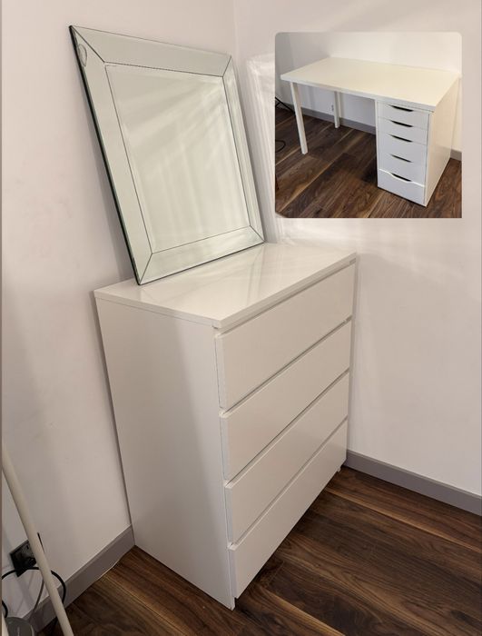 Zestaw mebli Ikea komoda + lustro + biurko
