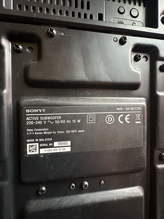 Бездротовий активний сабвуфер Sony SA-WCT290