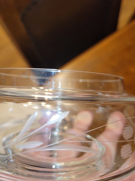 Szklana maselnica cukiernica prl