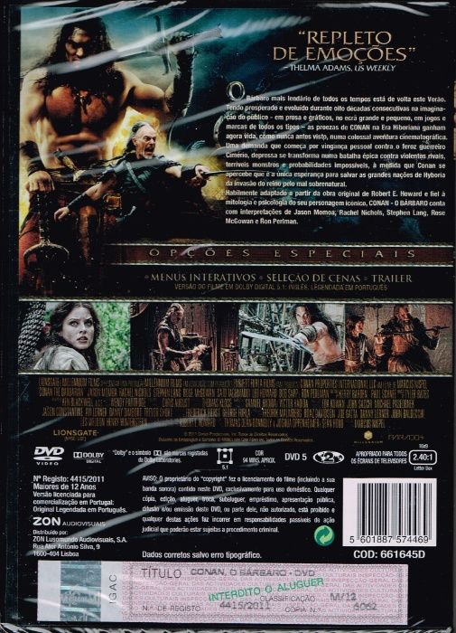Filme em DVD: Conan O Bárbaro - NOVO! A Estrear! SELADO!