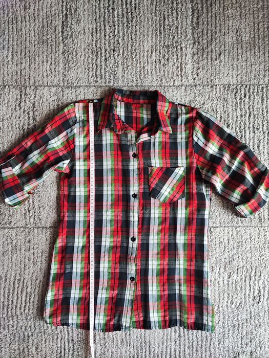 Koszula damska w kratę , kratkę r. S/36/8, długi rękaw