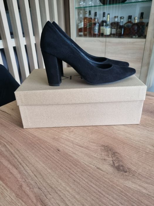Buty damskie Ryłko,czarne,welur rozm.35-stan idealny