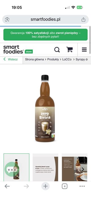 Syrop do kawy bez cukru i kalorii ZERO KCAL wanilia