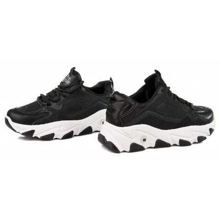 Sportowe sneakersy na grubej podeszwie czarne r 40