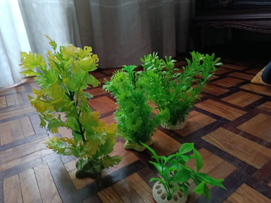 Várias plantas arficiais decorativas para aquário