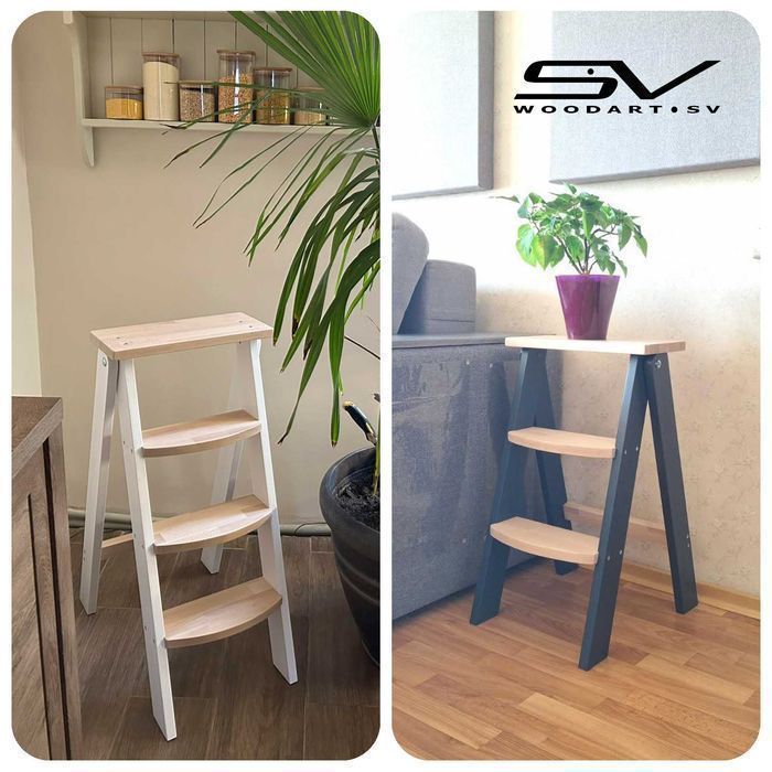 Стремянка деревянная для кухни Драбина табурет дерев'яна для кухні Бук