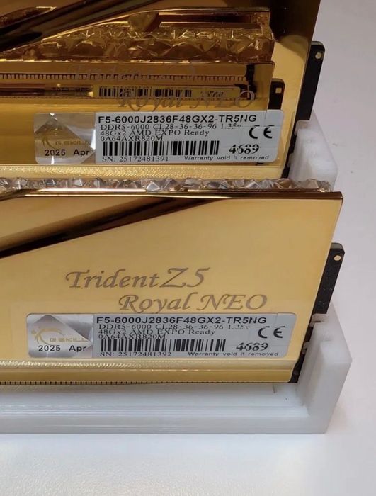 G.Skill Trident Z5 Royal Neo Gold 96GB (2×48GB) DDR5-6000 CL28 AMD EXPO
