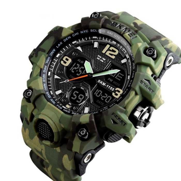 Годинник тактичний, наручний Skmei Green Camo