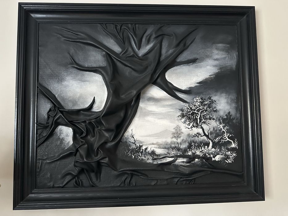 Obraz skórzany czarny