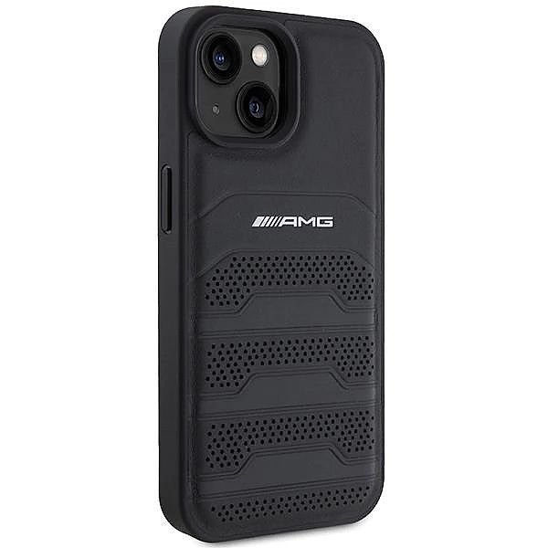 Etui Amg Leather Debossed Lines do iPhone 15 - czarne