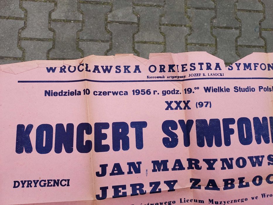 Stary afisz plakat Wrocław koncert symfoniczny 1956r