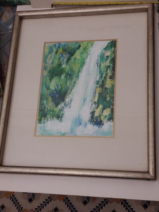 Ruth varela de Sousa aguarela com moldura pintura quadro