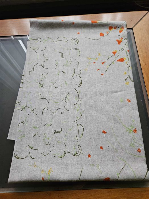 Obrus lniany z czasów PRL