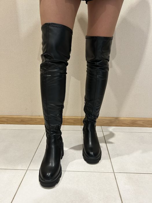 Женские сапоги, демисезонная обувь. Ботфорты эко-кожа