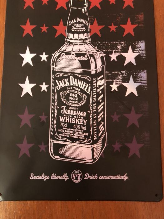 JACK DANIELS - Placa Matrícula Decorativa Metal