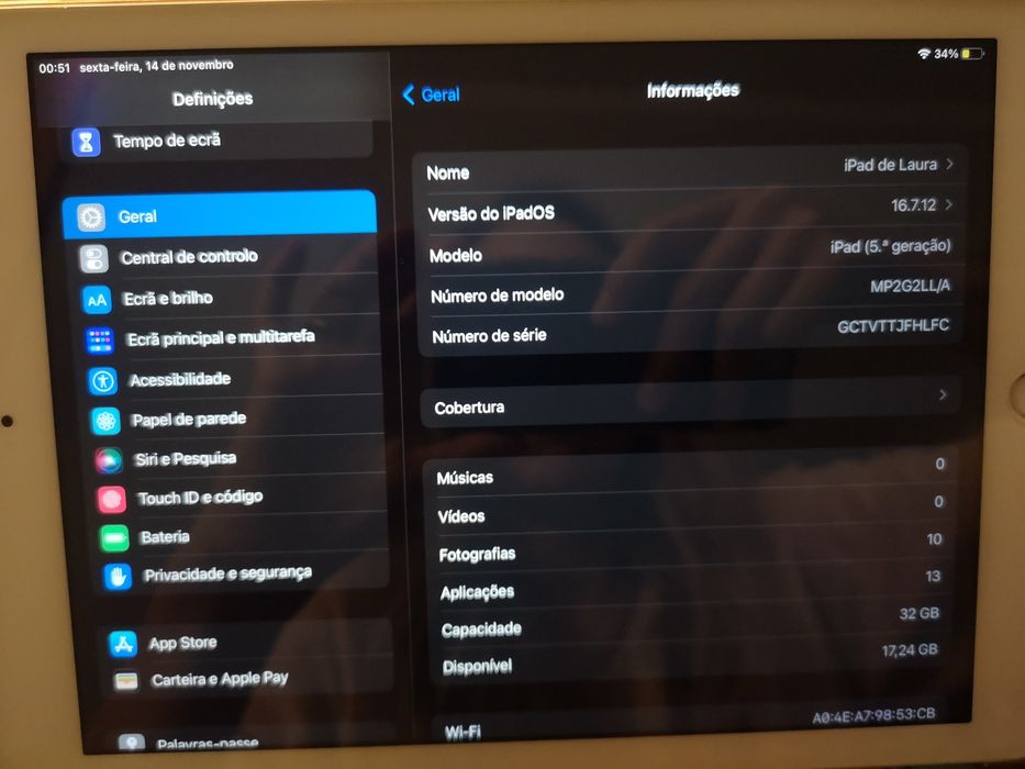 iPad 5ª Geração/5G branco