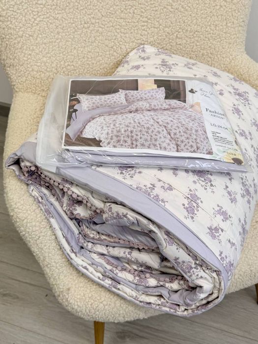 Акция! Комплект постільноі білизни Laura Grand мікросатин дві ковдри