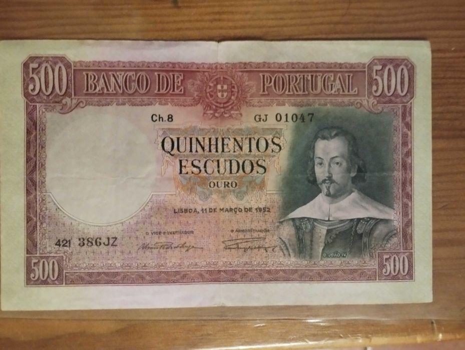Nota 500 escudos D. João IV