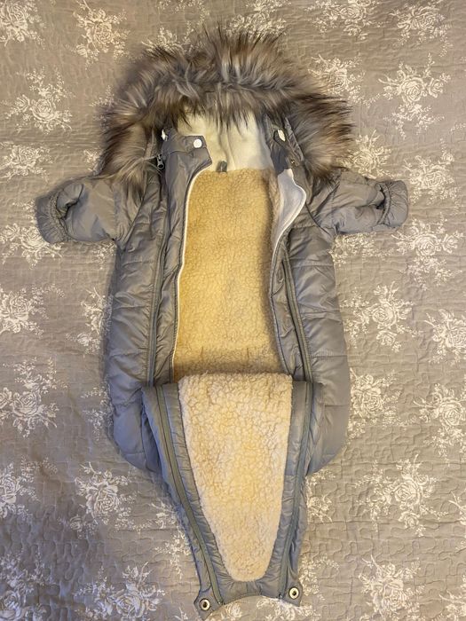 Дитячий зимовий конверт-комбінезон з хутряною опушкою