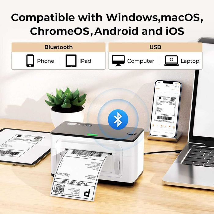 Термопринтер MUNBYN ITPP941B | Друк етикеток, штрих-кодів, наклейок