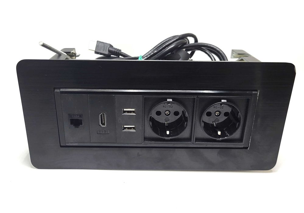 Gniazdo blatowe Spacetronik SPS-O26B V2 wielofunkcyjne zasilanie USB