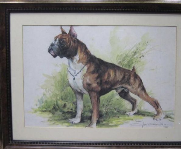 Quadro “Boxer” - Reprodução Aguarela de José Carlos Gracia - Moldura c