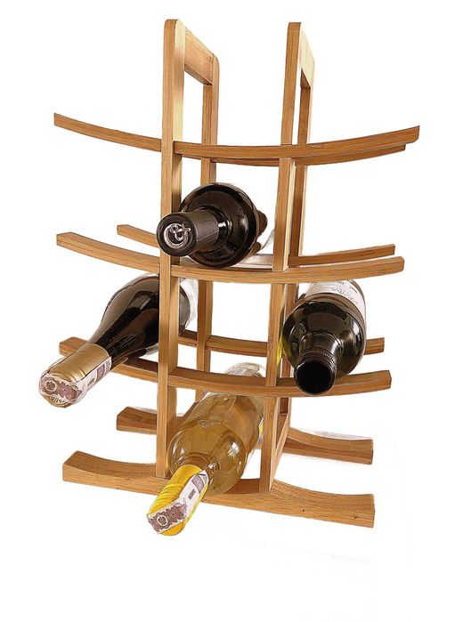 Stojak na wino bambusowy