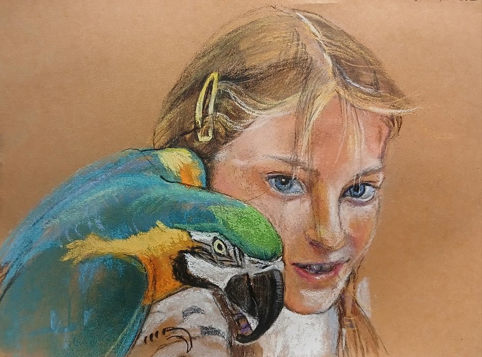 Portret na zamówienie w technice akwareli lub pasteli..