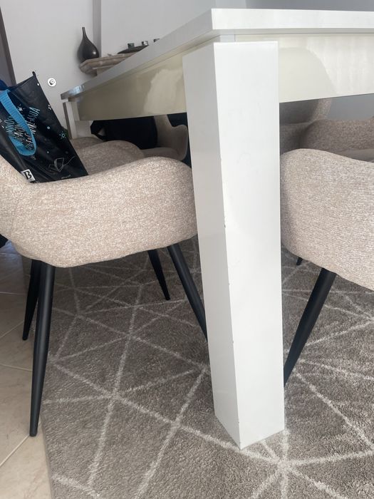 Mesa branca lacada 90x 160/205 (extensivel)