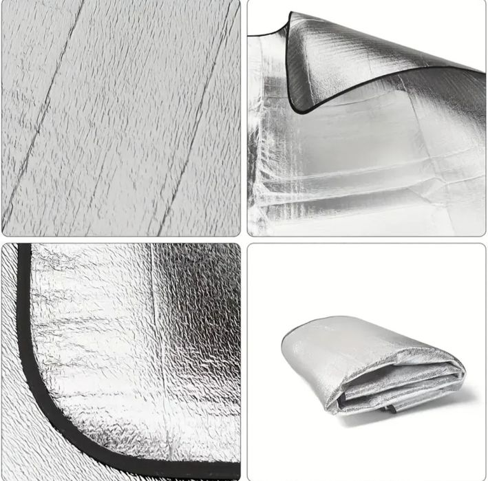 Килимок 2м.×2м. Міцна Алюмінієва Фольга та ЕРЕ тканина. НОВИЙ.