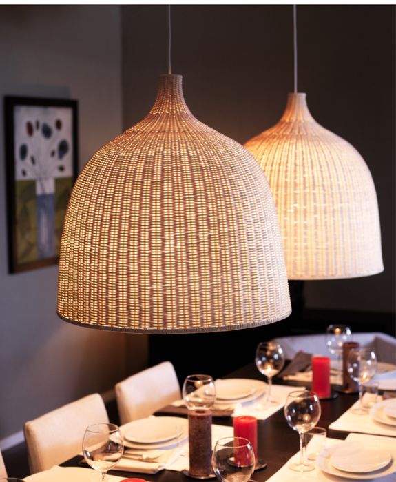 Плетена люстра/ абажур d 60 см— ротанг, скандинавський стиль