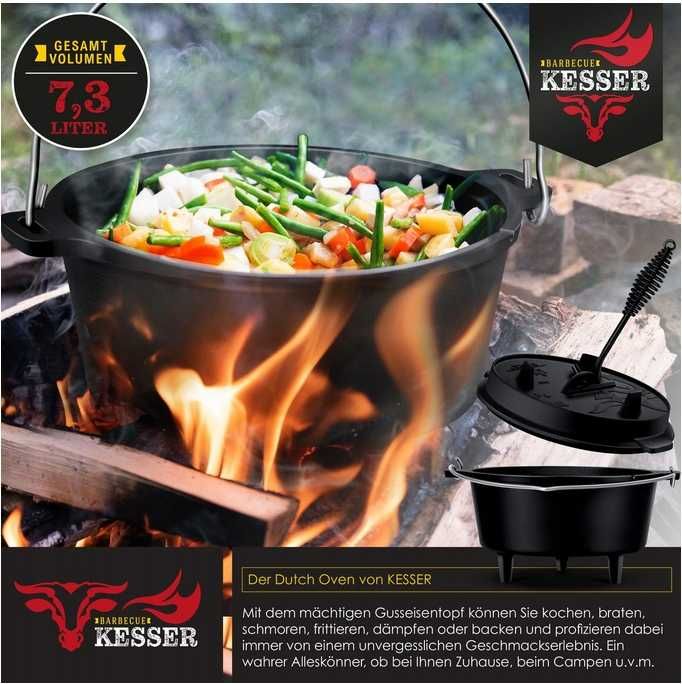 Kociołek stojący KESSER 7,3 l pokrywa uchwyt (266)