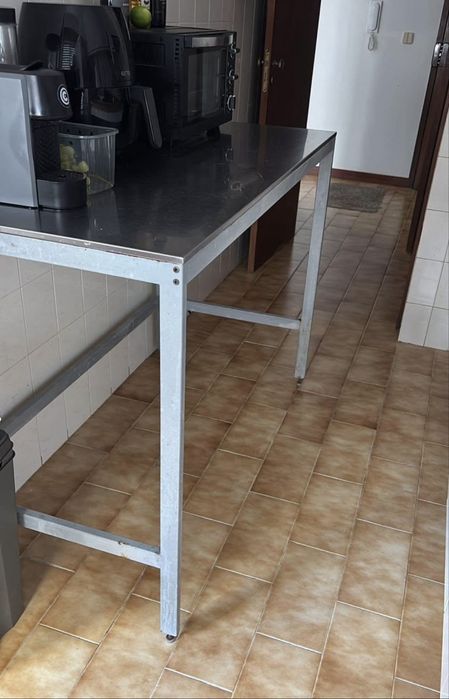 Bancada de inox 1.26x65
