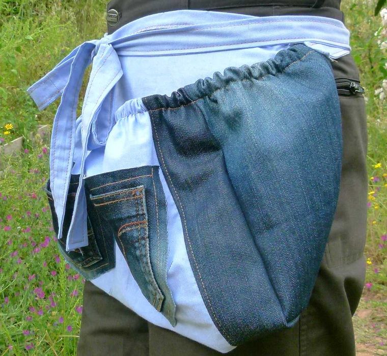 Avental de colheita feito à mão