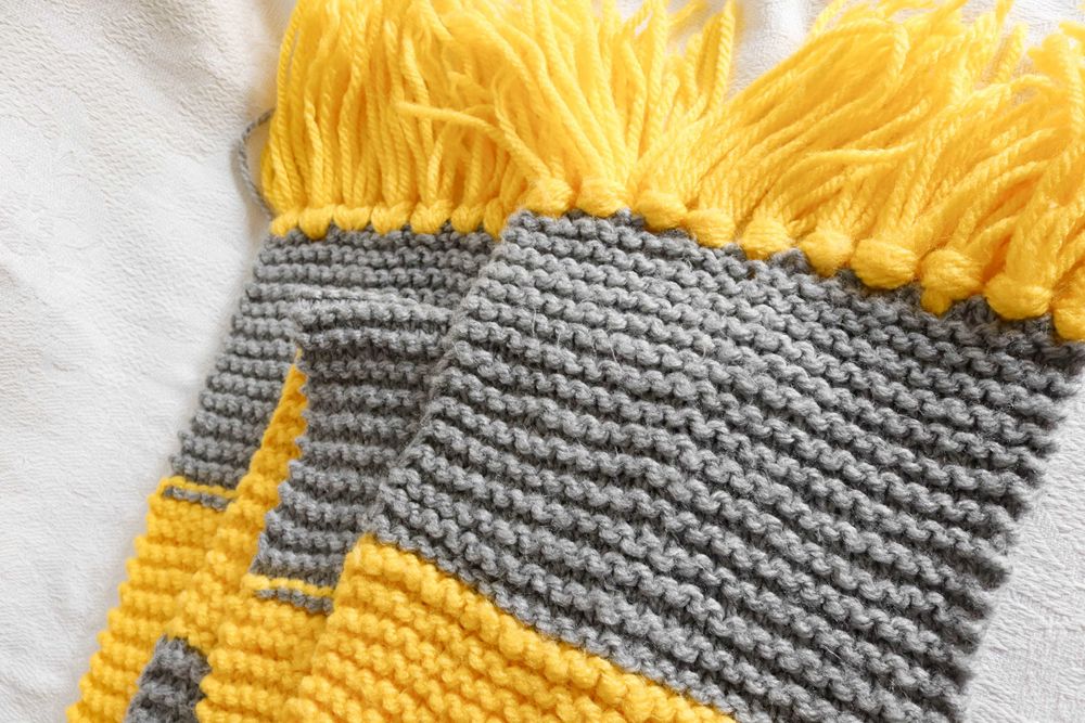 Тплий в'язаний шарф Гафелпаф Гаррі Поттер Гогвартс Хогвартс