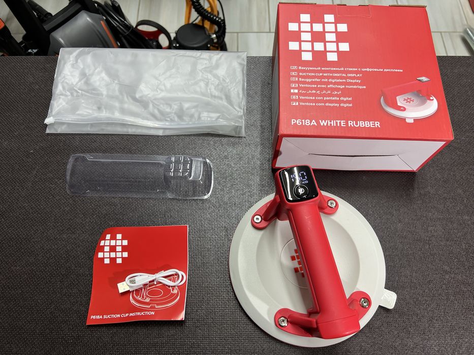 Присоска с автоподкачкой Shijing P618A Диаметр 200 мм 140 кг Дисплей