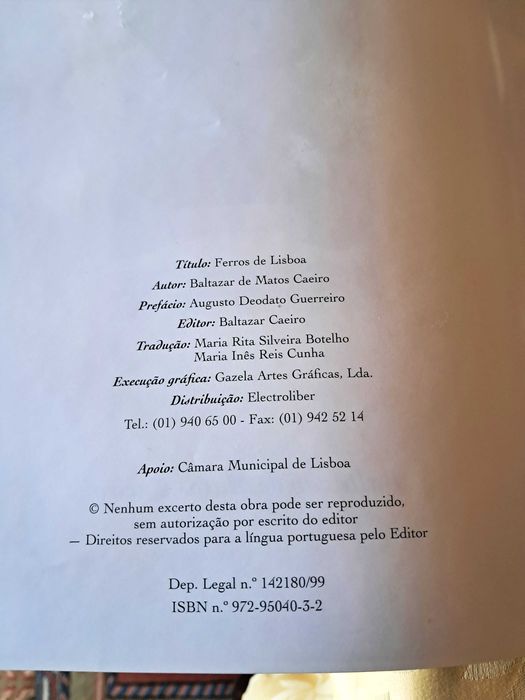 Baltasar de Matos Caeiro - Ferros de Lisboa
