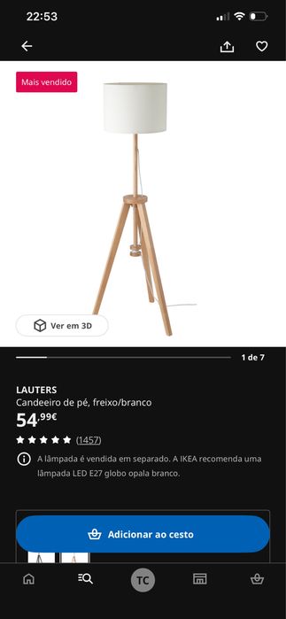 Candeeiro Ikea Lauters