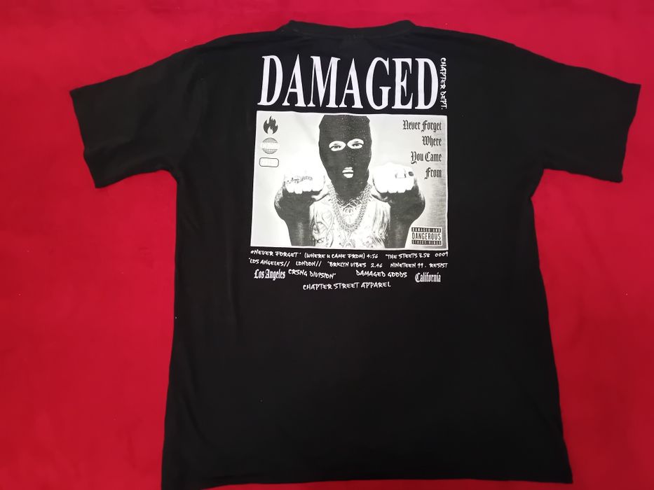 #Chapter T-shirt czarny damaged fajny print XXL