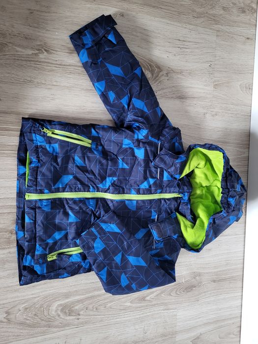 Kurtka zimowa chlopiec 98/104 granatowa  niebieska narciarska sanki  na śnieg