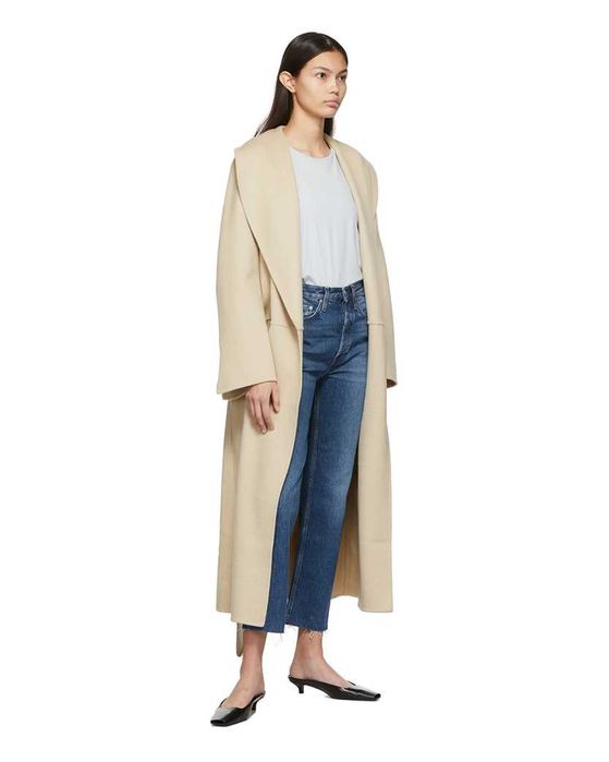 Пальто Toteme Robe Coat Eggnog \ Camel \ Black